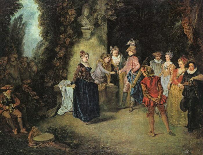 Jean-Antoine Watteau Love in the French Theatre France oil painting art